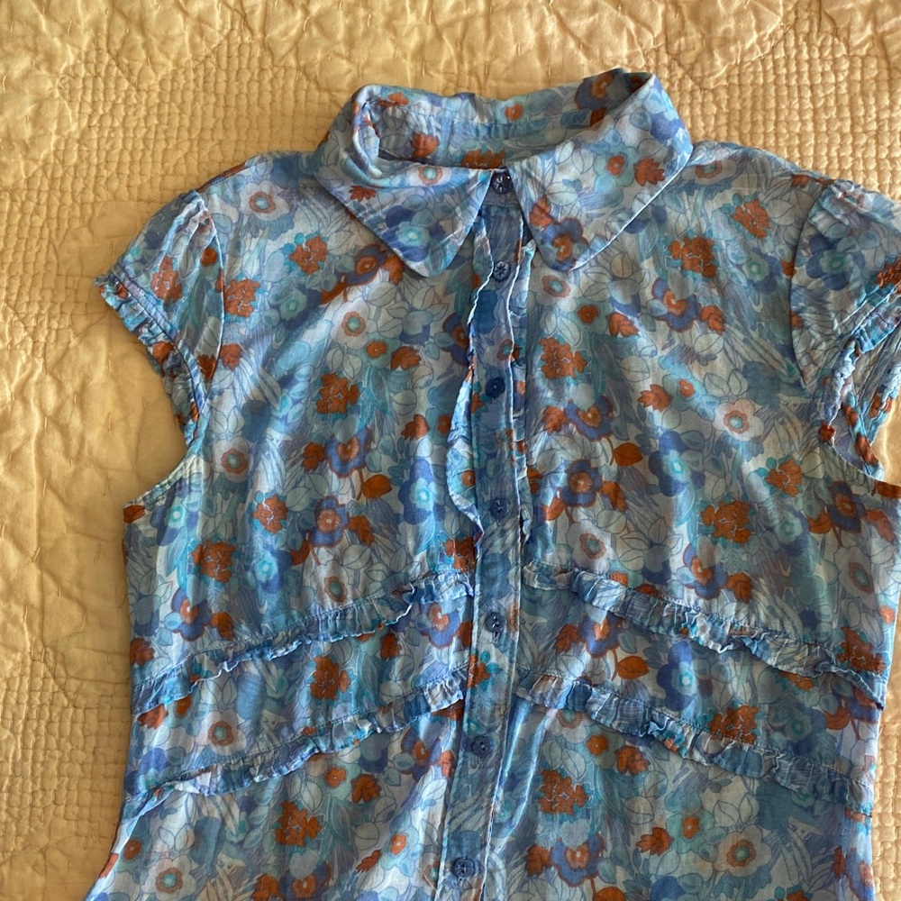 Ódille by Anthropologie Floral Blouse, Women's Size 8 - Picture 3 of 4